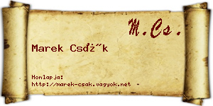 Marek Csák névjegykártya